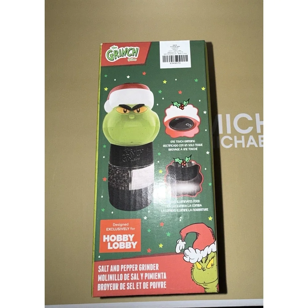 The‎ Grinch Battery Operated Salt and Pepper Grinder Christmas Decor New In Box
